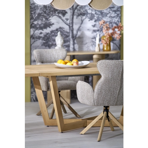 STÓŁ ROZKŁADANY 160 - 250 X 90 X 77 CM DĄB NATURALNY/DĄB NATURALNY